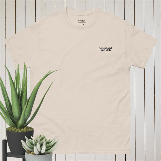 Depressed And Rich - Embroidered Unisex T-Shirt