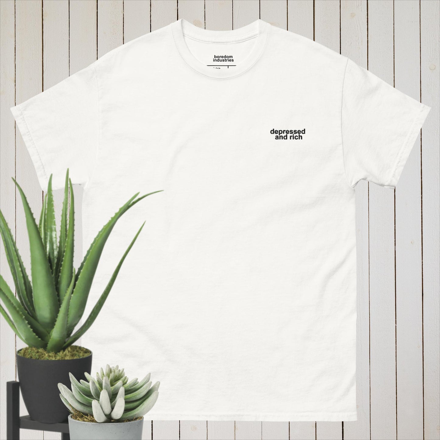 Depressed And Rich - Embroidered Unisex T-Shirt